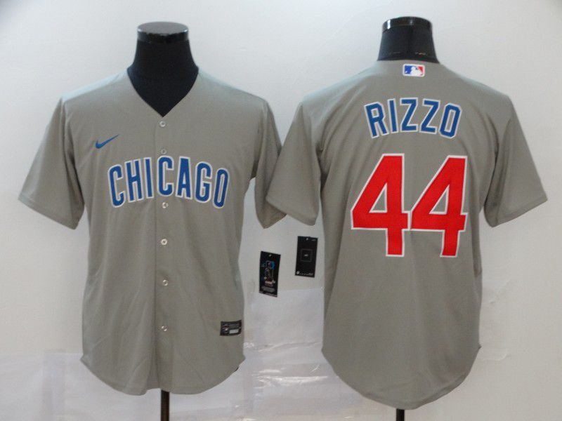 Men Chicago Cubs 44 Rizzo Grey Game Nike MLB Jerseys